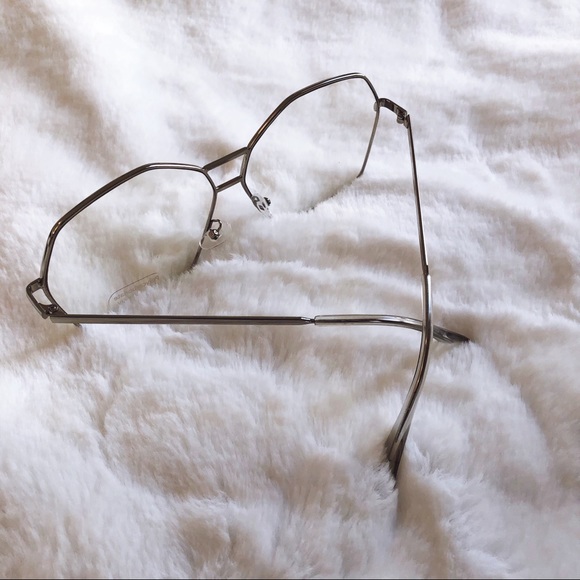 [SB] Peyton Silver Hexagon Clear Sunglasses - Picture 8 of 12